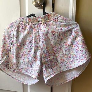 floral running shorts